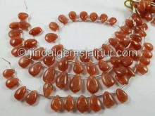 Sunstone Smooth Pear Beads